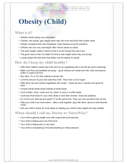 Obesity (child) Health Sheet / Obesidad (Niños)