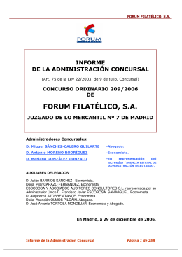 INFORME FORUM FILATELICO - Revista de Derecho del Mercado