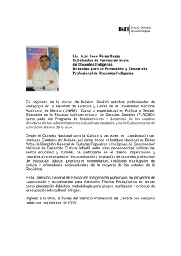 Lic. Juan José Pérez Garza Subdirector de Formación Inicial de