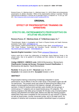EFFECT OF PROPRIOCEPTIVE TRAINING ON SPRINTERS