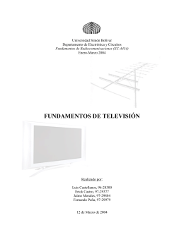 FUNDAMENTOS DE TELEVISIÓN - Universidad Simón Bolívar