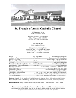 May 9-10, 2015 - St. Francis of Assisi Catholic Church