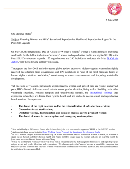 May 28 Letter - Uruguay - Coalition for Sexual and Bodily Rights in