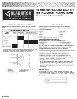 GLADIATOR® GARAGE GEAR KIT INSTALLATION INSTRUCTIONS