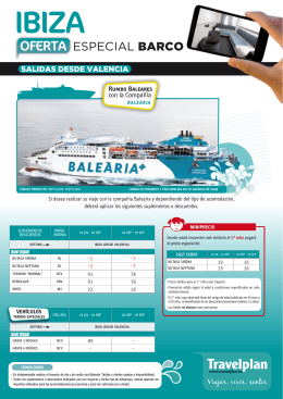 Especial Barco - Oferta Balearia desde Valencia a Ibiza