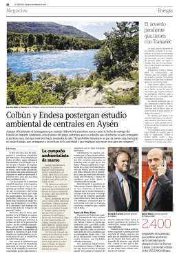 Colbún y Endesa postergan estudio ambiental de centrales en Aysén