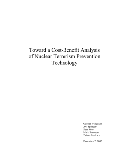 Toward a Cost-Benefit Analysis of Nuclear Terrorism Prevention