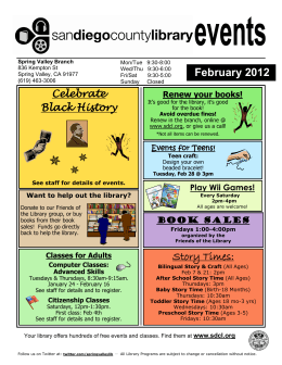 February 2012 Story Times: