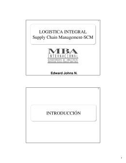 LOGISTICA INTEGRAL Supply Chain Management