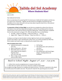 Back to School Night: August 17th, 5:30 – 7:30 p.m.