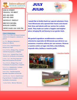 JULY JULIO - Intercultural Senior Center