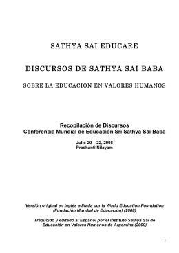 DISCURSOS DE SATHYA SAI BABA - Instituto Sathya Sai de