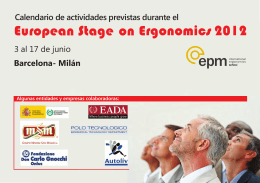 European Stage on Ergonomics 2012