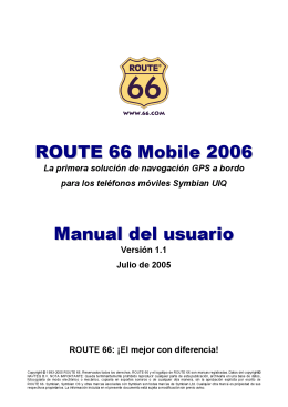 ROUTE 66 Mobile 2006 Manual del usuario