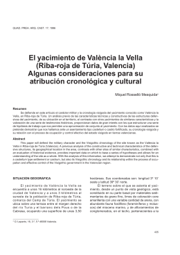 El yacimiento de València la Vella (Riba-roja de Túria - E