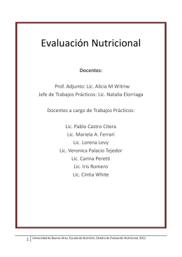 Evaluación Nutricional - Facultad de Medicina