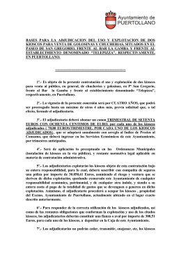 Bases de la Adjudicación - Ayuntamiento de Puertollano