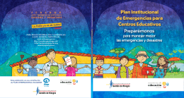Plan Institucional de Emergencias para Centros Educativos