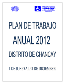 plan de trabajo 2012 - Municipalidad Distrital de Chancay