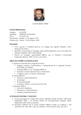 Curriculum - Universidad Eclesiástica San Dámaso