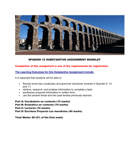 SPANISH 12 SUBSTANTIVE ASSIGNMENT BOOKLET The