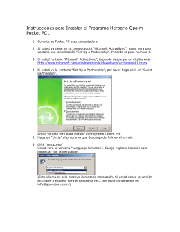 Instrucciones para Instalar el Programa Herbario Qpalm Pocket PC .