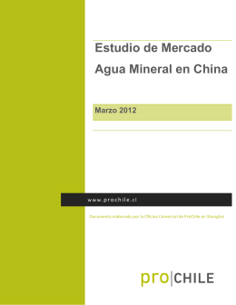 Estudio de Mercado Agua Mineral en China