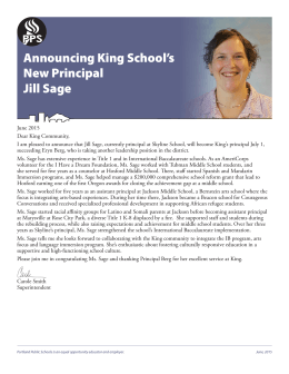Announcing King School`s New Principal Jill Sage