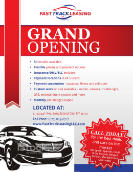 LOCATED AT: - Fast Track Leasing