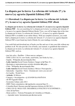 La reforma del Articulo 27 y la nueva Ley agraria (Spanish Edition) pdf