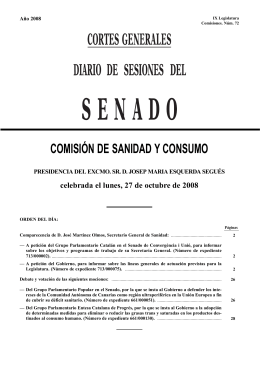 COMISIÓN DE SANIDAD Y CONSUMO