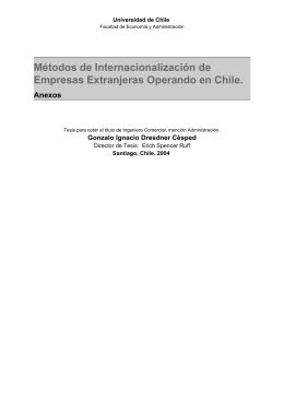 Métodos de Internacionalización de Empresas Extranjeras
