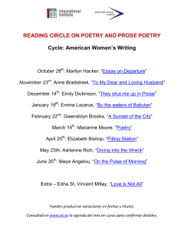 READING CIRCLE ON POETRY AND PROSE POETRY Cycle