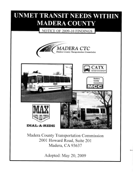 Madera County 2009/10 Unmet Transit Needs