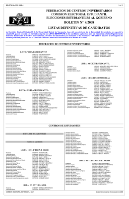 Listas Definitivas de Candidatos Aceptadas.