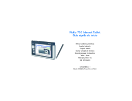 Nokia 770 Internet Tablet Guía rápida de inicio