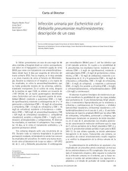 Infección urinaria por Escherichia coli y Klebsiella pneumoniae