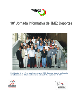 Participantes de la 18ª Jornada Informativa del IME: Deportes. Área