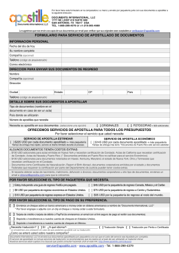 formulario para servicio de apostillado de documentos