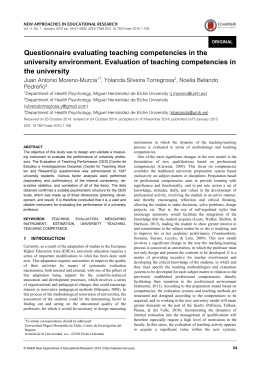 Questionnaire evaluating teaching competencies in the university