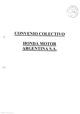 CONVENIO COLECTIVO HONDA MOTOR ARGENTINA S.A.