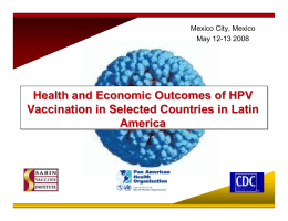 Health and Economic Outcomes of HPV Vaccination in Selected