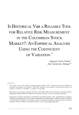 IS HISTORICAL VaR A RELIABLE TOOL FOR RELATIVE RISK