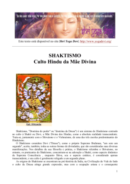 SHAKTISMO Culto Hindu da Mãe Divina