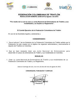FEDERACIÓN COLOMBIANA DE TRIATLÓN