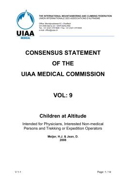 CONSENSUS STATEMENT OF THE UIAA MEDICAL COMMISSION