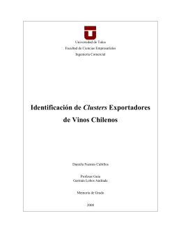 Identificación de Clusters Exportadores de Vinos Chilenos