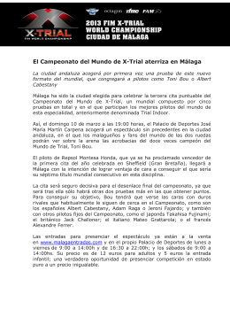 Comunicado FIM X-TRIAL Malaga