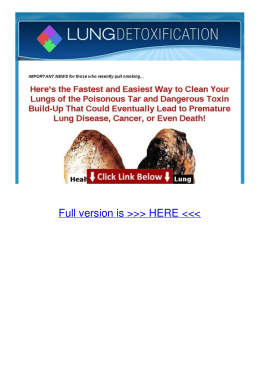 Website Lung Detoxification - Clean Your Lungs And Quit Smoking