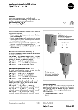 Hoja técnica T 8340 ES Accionamientos electrohidráulicos Tipo 3274